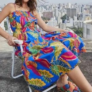 Farm Rio Women's Beaks & Bananas Midi-Dress